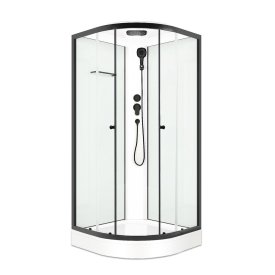 Душевая кабина Domani-Spa Delight Slim 80х80х218 см стекло прозрачное 4 мм с низким поддоном полукруг