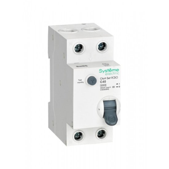 Автомат дифференциальный Systeme Electric City9 Set 40А 1P+N тип A 30 мА 6 кА (C9D65640)