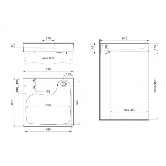 Раковина на стиральную машину Santek Клио с кронштейнами белая (1.WH50.1.780)