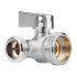 Кран шаровой латунный MasterProf Compact 1/2 ВР(г) х 3/4 НР(ш) х 1/2 НР(ш) к бытовой технике хром мини трехходовой (ИС.081210)
