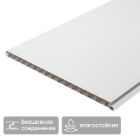 Панель ПВХ Venta Белый глянцевый 3000x250x10 мм 0.75 м²
