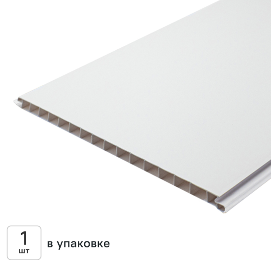 Панель ПВХ Venta Белый глянцевый 3000x250x10 мм 0.75 м²