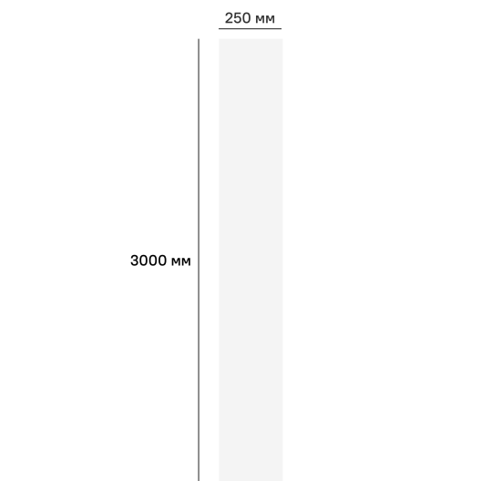 Панель ПВХ Venta Белый глянцевый 3000x250x10 мм 0.75 м²