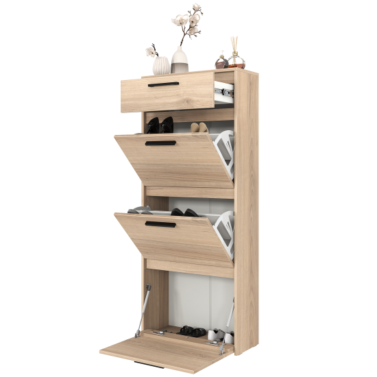 Шкаф для обуви Лион 60х143.5х24 см 3 ящика ЛДСП цвет дуб комано