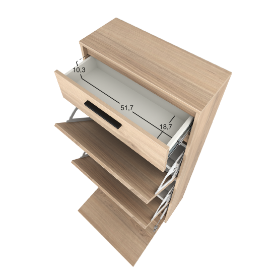 Шкаф для обуви Лион 60х143.5х24 см 3 ящика ЛДСП цвет дуб комано