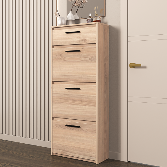 Шкаф для обуви Лион 60х143.5х24 см 3 ящика ЛДСП цвет дуб комано