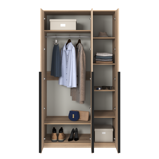 Шкаф распашной Бергамо с 3 дверями 120x220x60 см ЛДСП цвет дуб комано