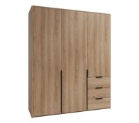 Шкаф распашной Бергамо с 3 дверями 180x220x60 см ЛДСП цвет дуб комано