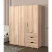 Шкаф распашной Бергамо с 3 дверями 180x220x60 см ЛДСП цвет дуб комано