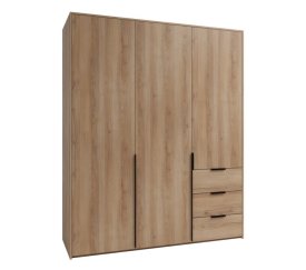 Шкаф распашной Бергамо с 3 дверями 180x220x60 см ЛДСП цвет дуб комано