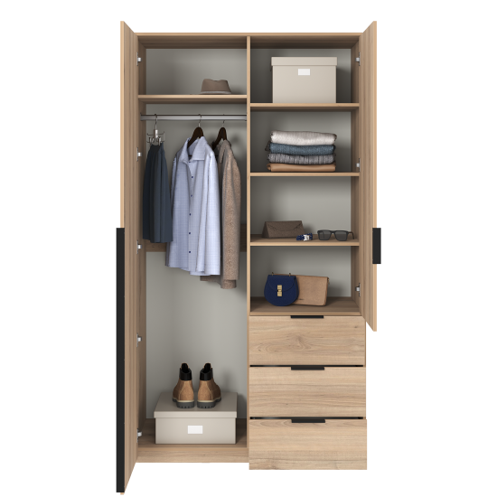 Шкаф распашной Бергамо с 2 дверями 120x220x60 см ЛДСП цвет дуб комано