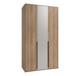 Шкаф распашной Бергамо с 2 дверями с зеркалом 120x220x60 см ЛДСП цвет дуб комано