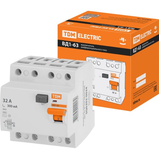 Устройство защитного отключения TDM ELECTRIC ВД1-63