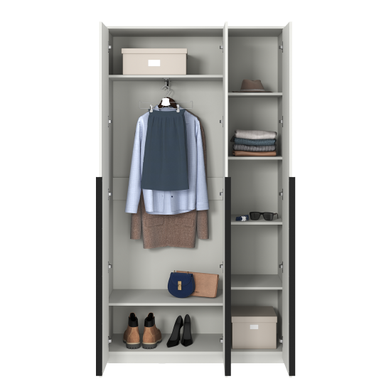 Шкаф распашной Бергамо с 3 дверями 120x220x46.6 см ЛДСП цвет белый