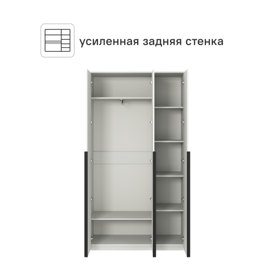 Шкаф распашной Бергамо с 3 дверями 120x220x46.6 см ЛДСП цвет белый