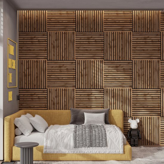 Панель акустическая 600х600х9 мм Stella пекан 0,36 кв.м