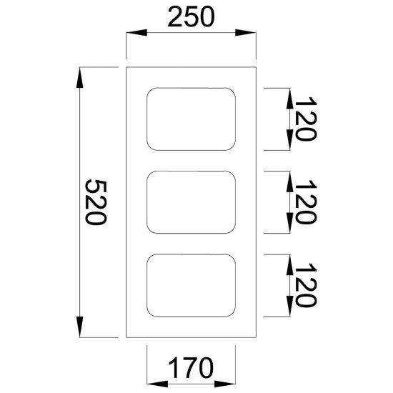 Блок вентиляционный трехходовой Vent 25-52-3X 520х327х250 мм