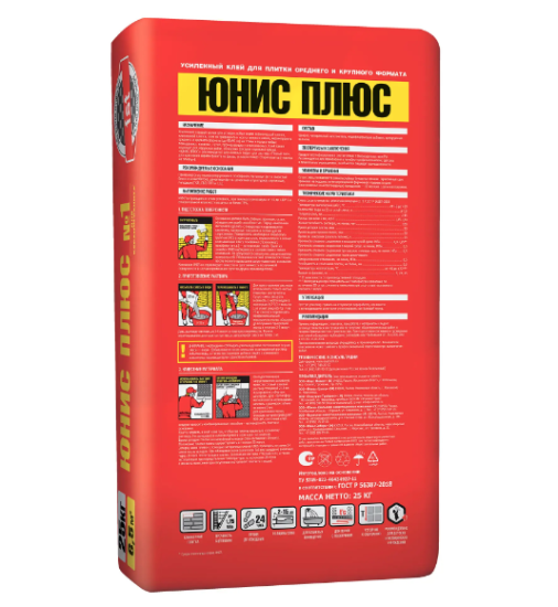Клей плиточный Unis Плюс 25 кг