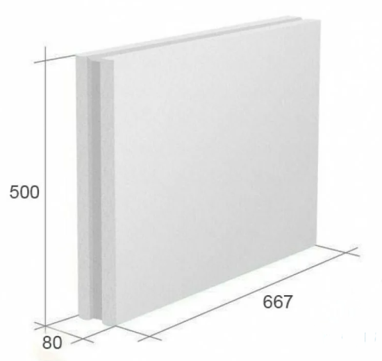 Пазогребневая плита (ПГП) Белая 667х500х80