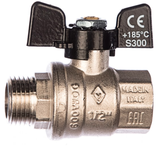 Кран шаровый Bugatti Oregon 307 Вн/Нар 1/2 дюйма бабочка