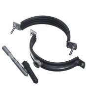 Хомут металлический с резинкой 4 Размер 107-115 мм со шпильк. и дюбел.