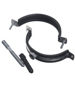 Хомут металлический с резинкой 4 Размер 107-115 мм со шпильк. и дюбел.