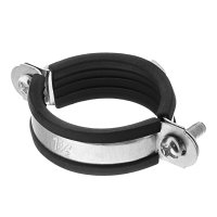 Хомут металлический с резинкой 1 1/2 Размер 48-53 мм со шпильк. и дюбел.