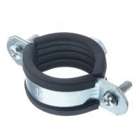 Хомут металлический с резинкой 1 Размер 32-35 мм со шпильк. и дюбел.