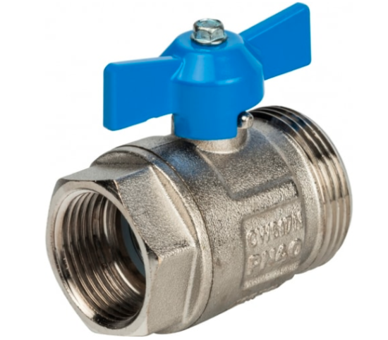 Кран прямой с тройником и термометром (универсальный) 2шт/пара