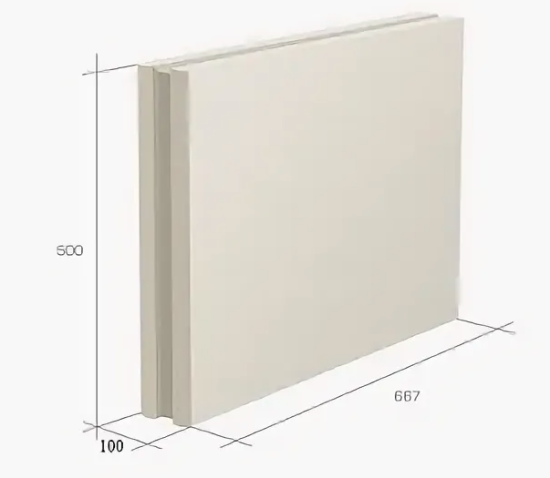 Пазогребневая плита (ПГП) Белая 667х500х100