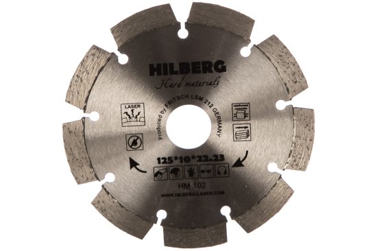Диск алмазный отрезной сегментный Hilberg Hard Materials Laser (125x22.23 мм)