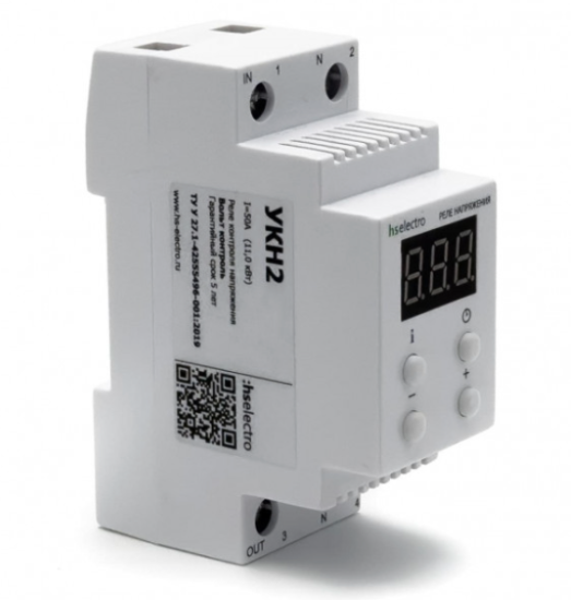 РЕЛЕ НАПРЯЖЕНИЯ hselectro УКН2-40С НА DIN-РЕЙКУ 40А
