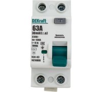 УЗО DEKraft 2P 63А 30мА тип AC 6кА