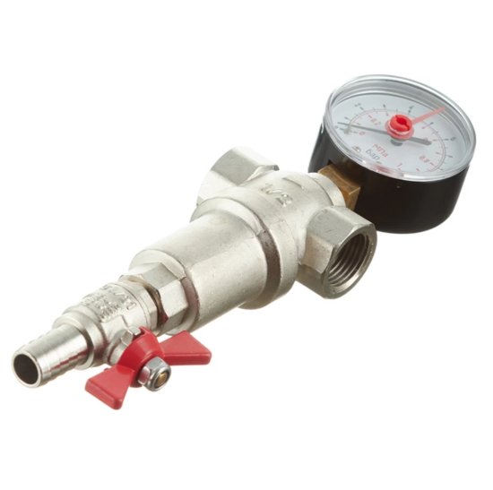 Фильтр самопромывной каскадный 1000/250 мкм с манометром для горячей воды ВР 1/2