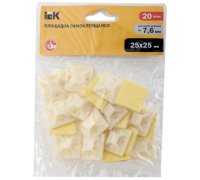 Самоклеящаяся площадка под хомуты IEK 25x25 белая 100 шт