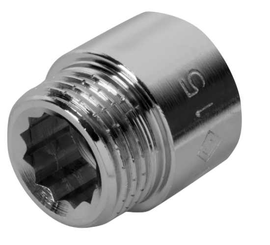 Удлинитель  VALTEC 1/2 - 15мм нар/р - вн/р (хром)