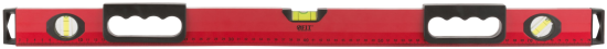 Уровень Бизон (3 глазка, красный корпус, магнитная полоса, ручки, шкала 800 мм)
