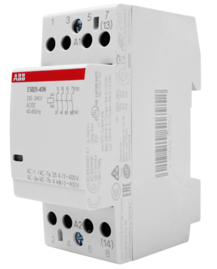 Контактор ABB - ESB25-40N-06, 25A AC-1, катушка 230В AC/DC