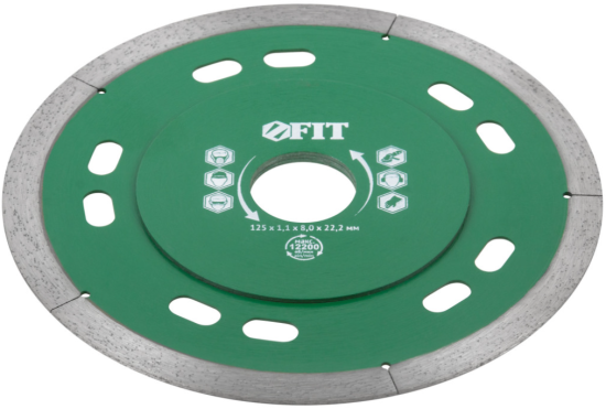 Диск алмазный отрезной 125х1,1х8,0х22,2 мм Fit по керамограниту