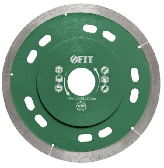 Диск алмазный отрезной 125х1,1х8,0х22,2 мм Fit по керамограниту