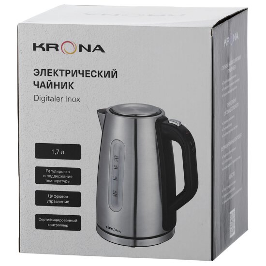Электрический чайник Krona Digitaler Inox 1,7 л хром