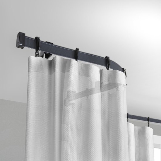 Карниз потолочный пластмассовый однорядный гибкий Лайт 600 см черный