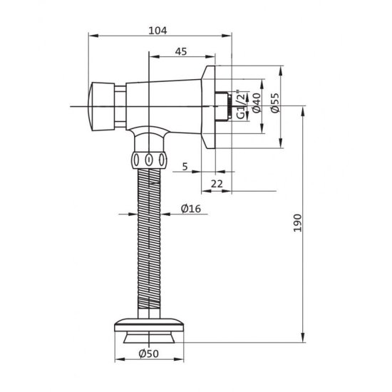 Писсуар Santek Гала с вертикальным сифоном (1.WH50.1.805)