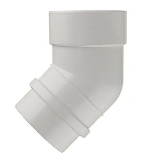 Колено трубы Docke Lux пластиковое d100 мм 45° пломбир RAL 9003