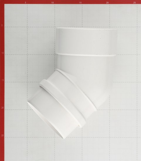 Колено трубы Docke Lux пластиковое d100 мм 45° пломбир RAL 9003