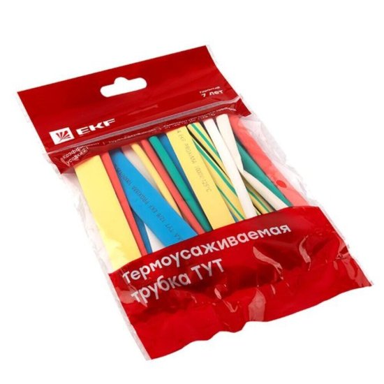 Трубка термоусадочная EKF PROxima ТУТ нг 6/3 мм 100 мм 7 цветов (21 шт.)