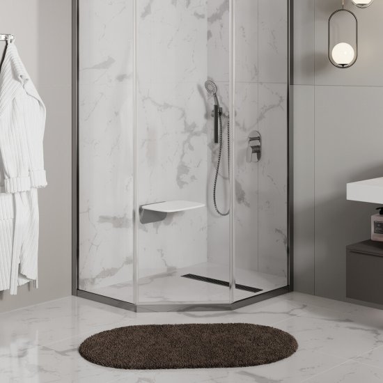 Сиденье для душа WasserKraft алюминий белое (SS403)