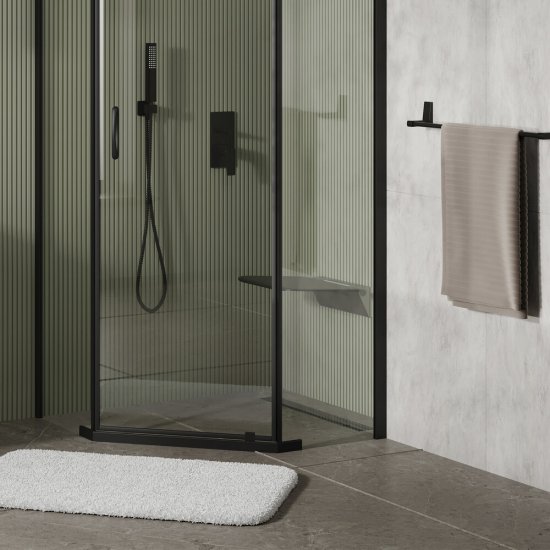 Сиденье для душа WasserKraft алюминий черное (SS404)