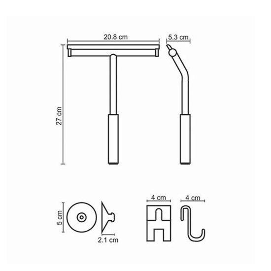 Водосгон для душа WasserKraft каучук серо-золотой (211BG)