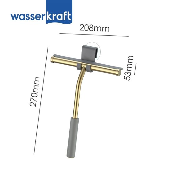 Водосгон для душа WasserKraft каучук серо-золотой (211BG)